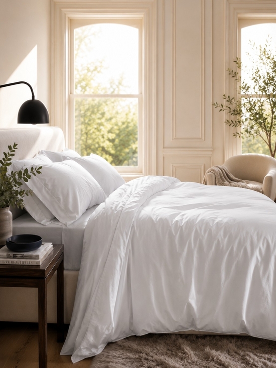 Quince Other - Quince Bamboo Duvet Cover King Cal King White NWT Organic Bamboo